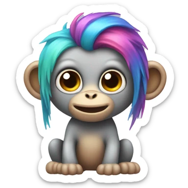 Rainbow monkey unicorn  sticker