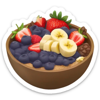 acai bowl with strawberries and banana sticker