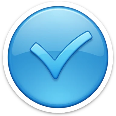 Blue check mark circle sticker