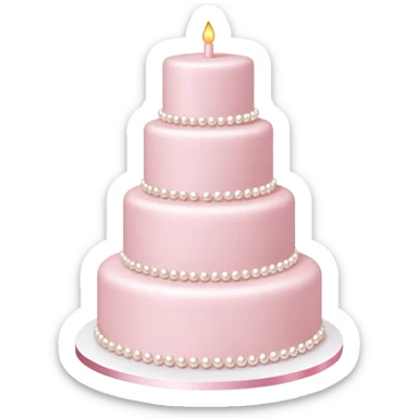 light pink wedding cake decorated with pearls sticker