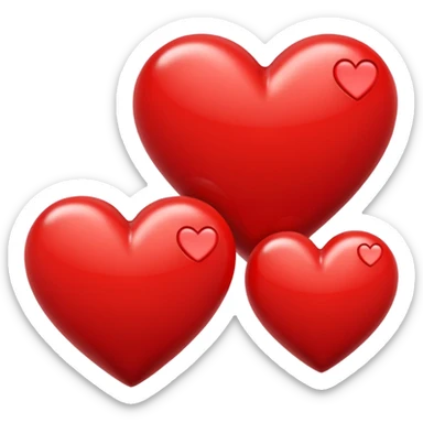 two hearts of different sizes next to each other sticker