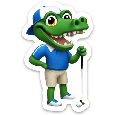 Florida gator playing golf  sticker