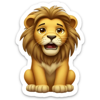 Cute lion holding back tears 🥹  sticker