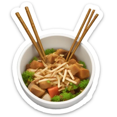 Bowl with chop sticks sticker