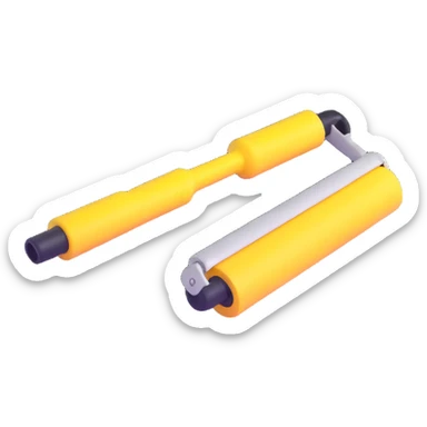 paint roller with yellow handle sticker