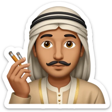 An Arab man smoking sticker
