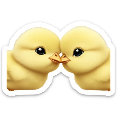 Two baby chicks kissing sticker