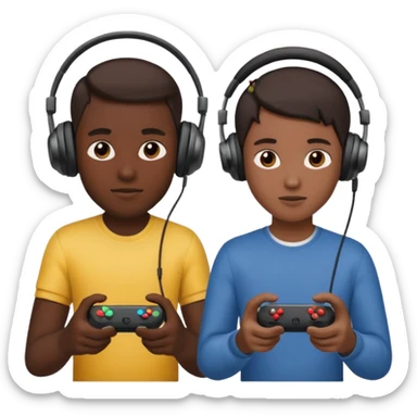 Dos personas jugando video juegos  sticker