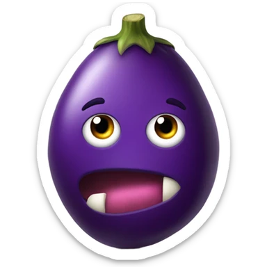 Create an emoji that has an eggplant in its mouth and you can see it bulging its cheek on the side sticker