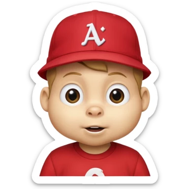 CHIPMUNK ALVIN FROM ALVIN AND THE CHIPMUNKS WITH RED SHIRT AND RED HAT VERY SKINNY AND MALNOURISHED sticker