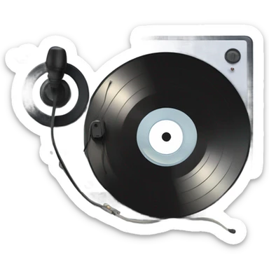 record vinyl disk on pc sticker