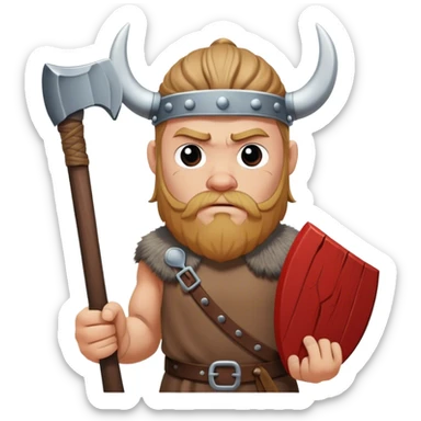 very sad Danish Viking with an ax in his hands
realistic sticker