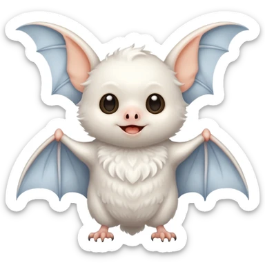 white bat with wings spread sticker