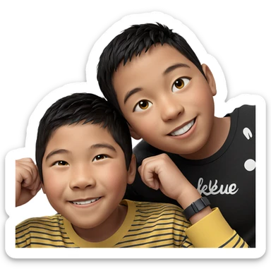 smiling boys in casual attire sticker