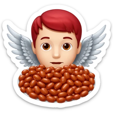 Create baked beans with teenager boys people’s faces on them and put wings on them sticker
