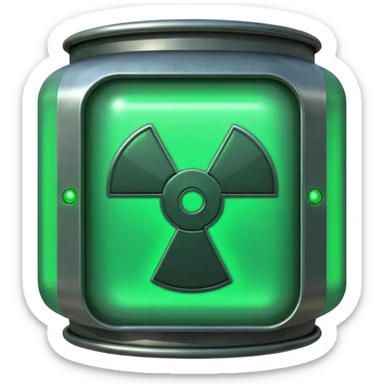 create a very realistic nuclear reactor in green color sticker