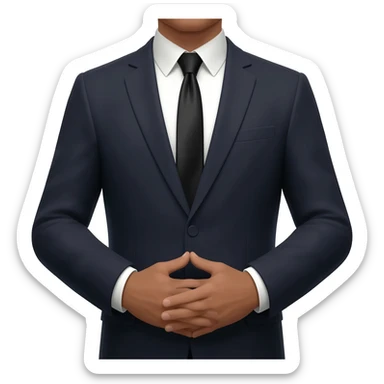 a rich person with their arms crossed and their hands holding the front of their r neck sticker