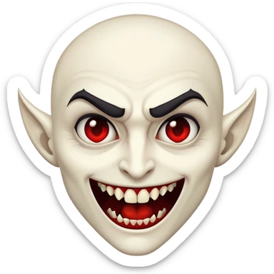 Vampire with large prominent fangs sticker