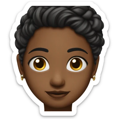 Clara, gordinha, com piercing no nariz direito, bochechuda, olhos negros e finos, 9 piercing na orelha, 5 na orelha direita e 5 na orelha esquerda, cabelo curto e ondulado sticker