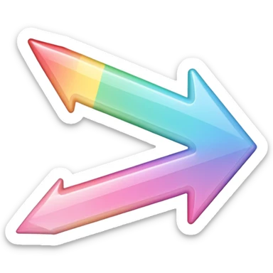 Pink Pastel rainbow arrow pointing left sticker