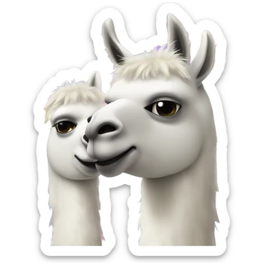gay llamas holding hooves sticker