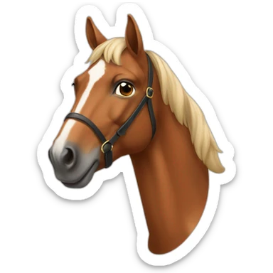 Clear chestnut horse without list sticker