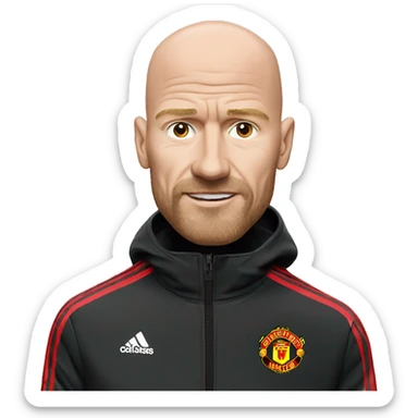 Erik Ten Hag in a man united jacket sticker