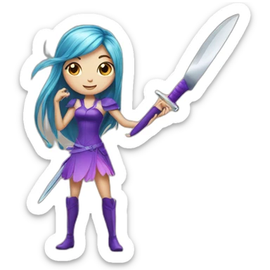 Winx with a knife sticker