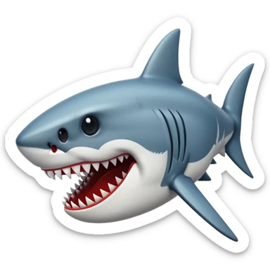 Emoji of Jaws shark aka the shark on the jaws poster sticker