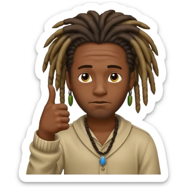 Thumbs down black skinned guys with dreads sticker