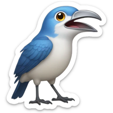 Bird with teeth in its beak sticker