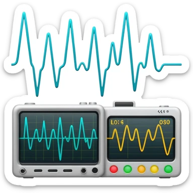 Emoji kit of all emotions being done like An oscilloscope, animated sticker
