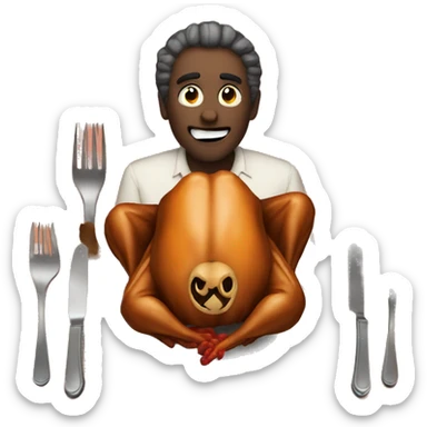 Evil thanksgiving dinner sticker