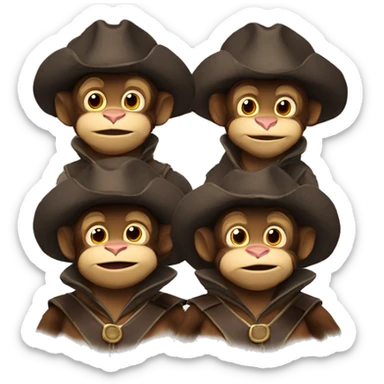 Three Musketeer monkey sticker