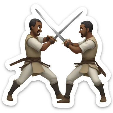 two guys swordfighting sticker