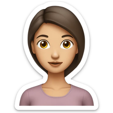 Fille brune avec des cheveux longs lisse sticker