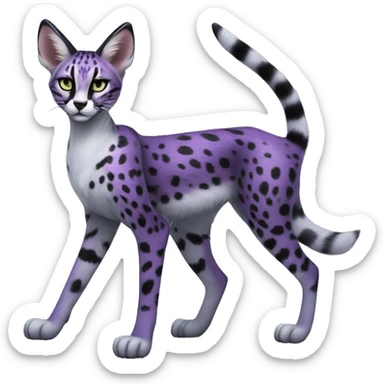 Epic Edgy Black Purple White ethereal Serval-Fionbri full body sticker