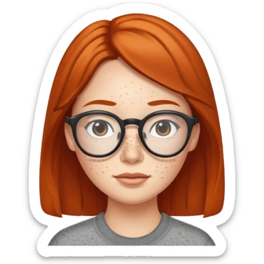 freckled peole with glasses sticker