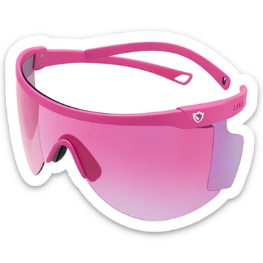 sporty pink shield visor sunglasses with athletic design and one-piece lens, sleek modern style sticker