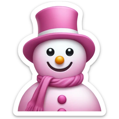 pink snowman  sticker