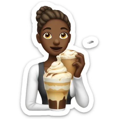 girl eating affogato sticker