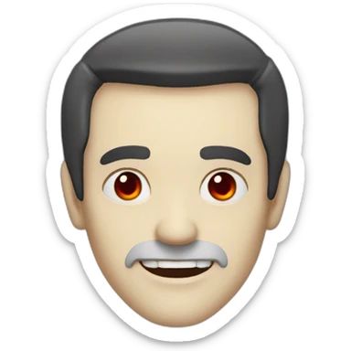 older man vampire teeth red eyes pale skin black hair sticker