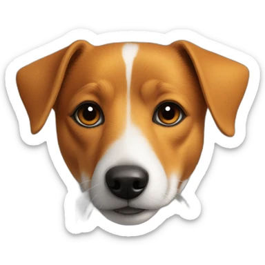 Full Orange jack russel orange East European village dog sticker