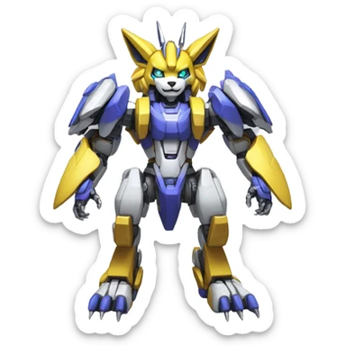 WereGarurumon-Renamon-Medabot-Mecha full body sticker