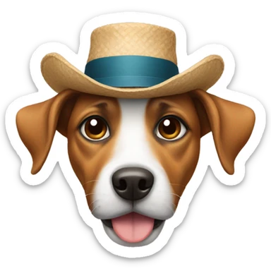 dog with a hat sticker