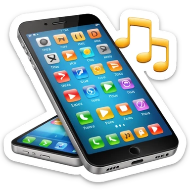 phone on a music play page sticker