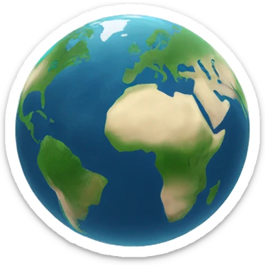 earth with localisation sticker