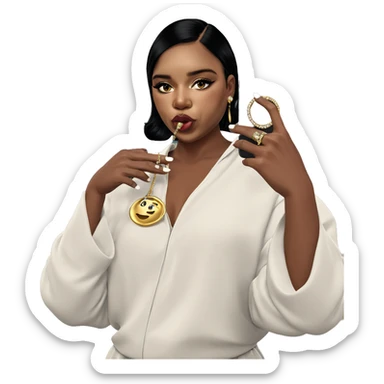 mirror selfie with jewelry sticker