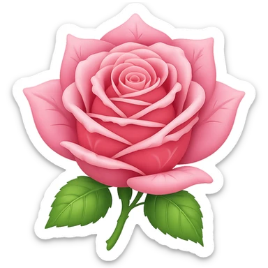 Make the ice rose pink in the style of emoji (apple style emojis). Remove the background. sticker