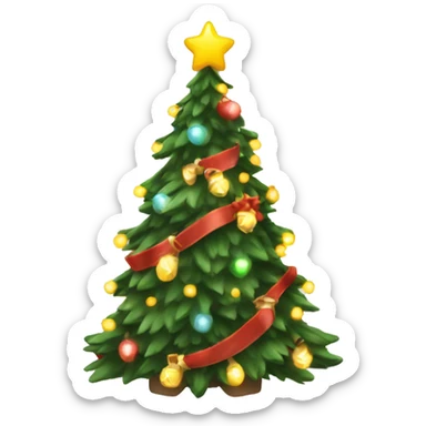 ￼ Christmas tree, lights sticker